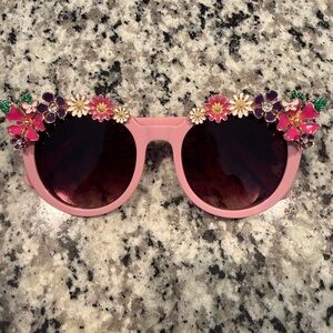 Jimmy Choo Pink Floral Embellished Sunglasses